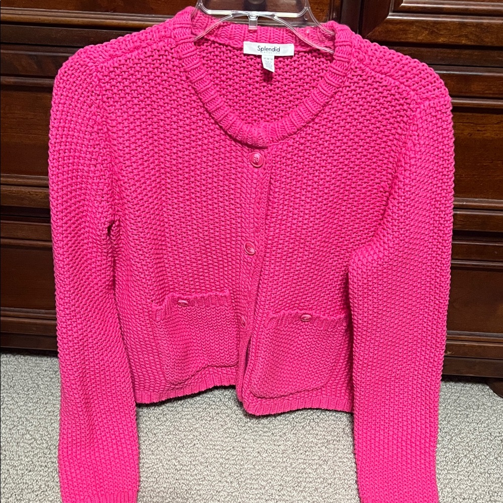 Splendid Bright Pink Knit Cardigan